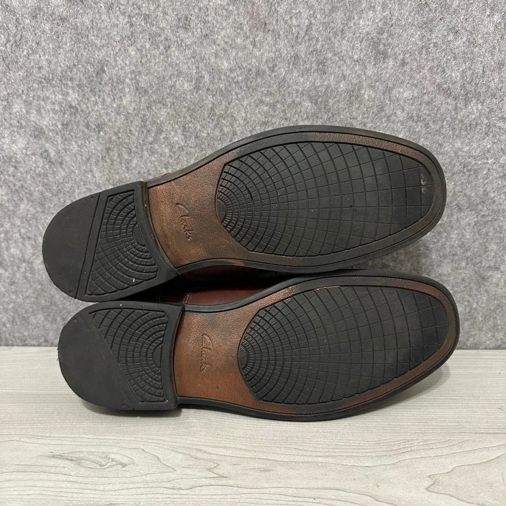 Clarks Tilden Walk Oxford Brown Leather Lace Up Mens Dress Shoes 9.5‎